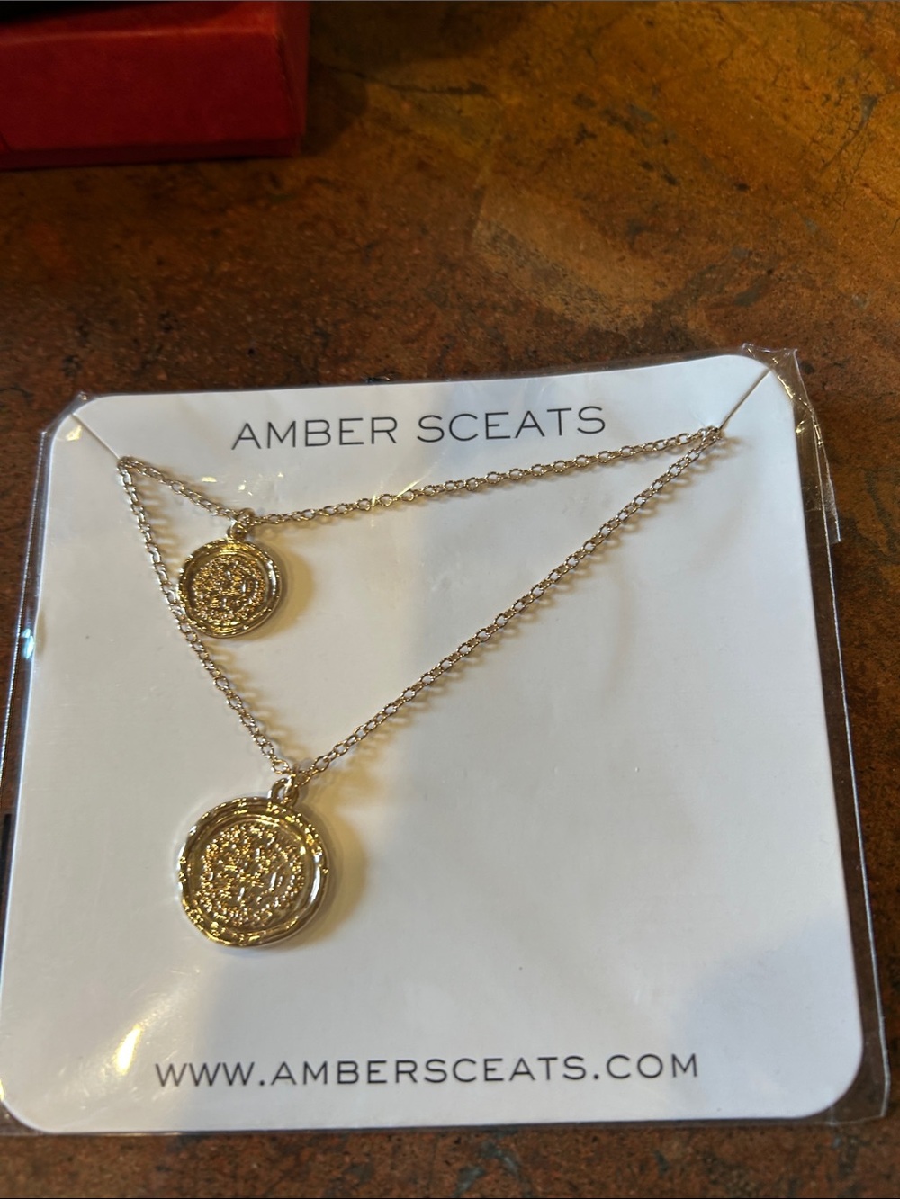 Gold Double Coin Pendant Necklace - Gold